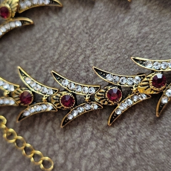 Antique Art Nouveau Crystal Fishtail Tennis Bracelet - Picture 4 of 11